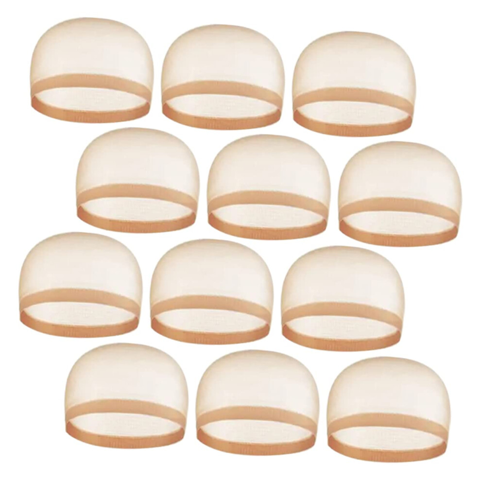 Unisex 12Pcs Breathable Elastic Lace Wig Caps Mesh Design For Wigs Costumes Festivals Secure Fit