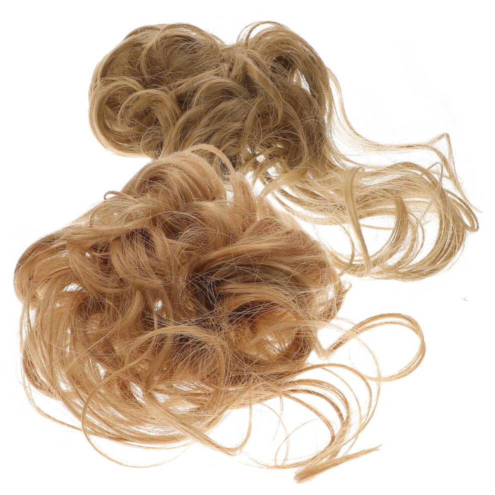 2pcs Messy Bun Hair Piece with Builtâin Hair Tie, Curly Hair Bun Extension for Instant Volume Boost