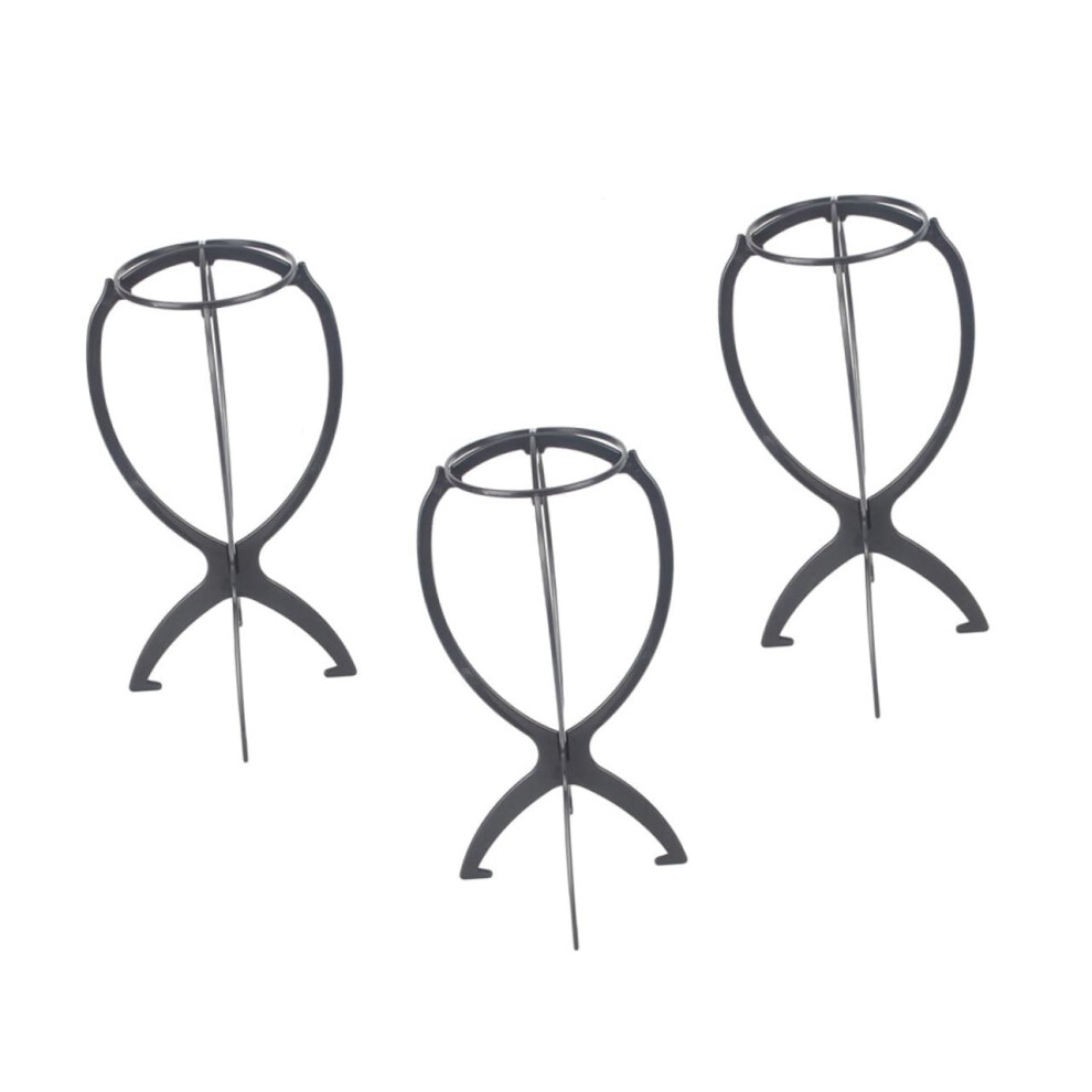 Unisex Black 6Pcs Wig Stand Keeps Wig Shape Supports Air Drying For Travel Home And Salon Display
