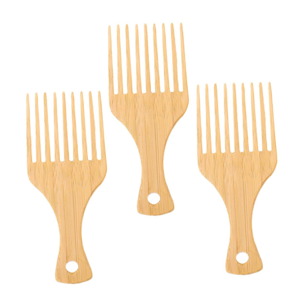 3pcs Bamboo Wide Tooth Hair Comb Set for Curly and Straight Hair Eco Friendly Detangling Styling
