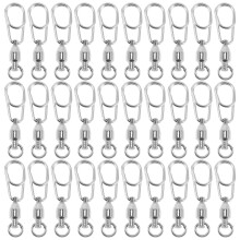 30Stk Outdoor Angelringe Kugellagerwirbel Robuste Verschlüsse Silber