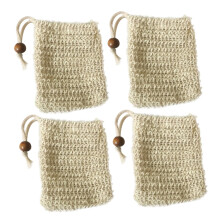 4pcs Exfoliating Soap Saver Bags with Foaming Net, Quick Dry Lather Pouch for Face and Travel