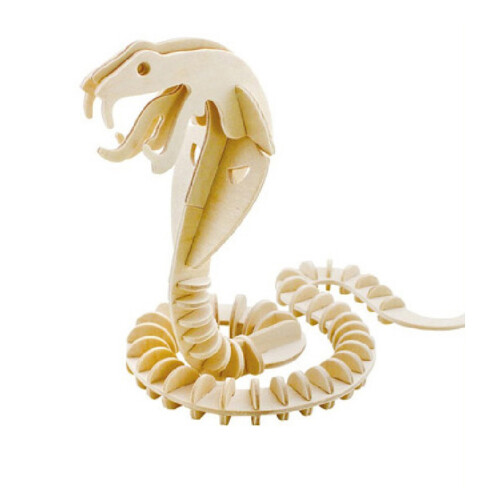 3Pièces Puzzle Serpent 3D Bois Dur Clair