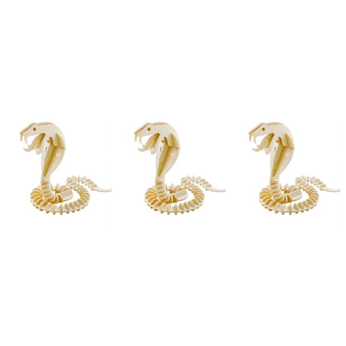 3Pièces Puzzle Serpent 3D Bois Dur Clair 2