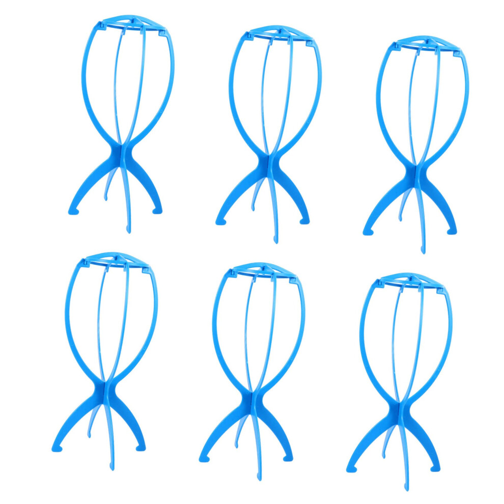 Unisex 6Pcs Plastic Wig Stand Rack Â Keeps Wig Shape, Fast Air Drying, Spacesaving Storage