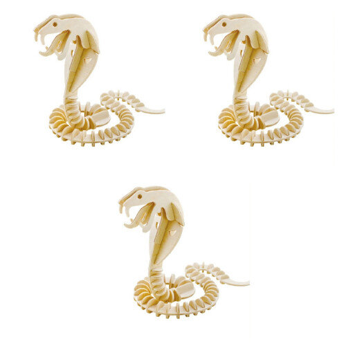 3Pièces Puzzle Serpent 3D Bois Dur Clair 1