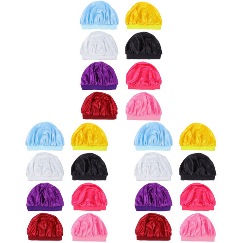24Pièces Bonnet Enfants Respirant Élastique Adapté Coloré 1
