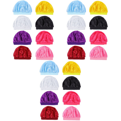 24Pièces Bonnet Enfants Respirant Élastique Adapté Coloré 2