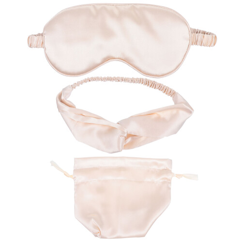 2Ensembles Masque Beige Avec Bandeau Élastique Pochette