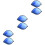 6Pcs Portable Blue Ceramic Ink Plate Leaf Shape Brush Holder 5