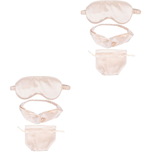 2Ensembles Masque Beige Avec Bandeau Élastique Pochette 2