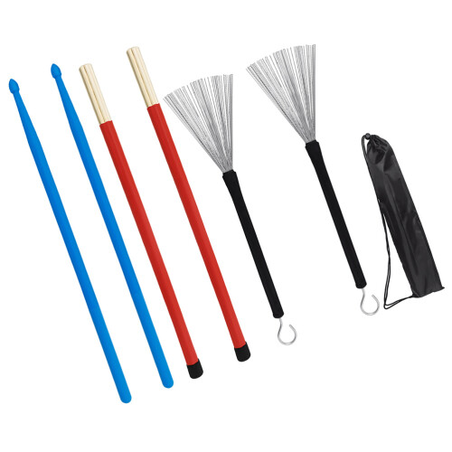 3 Sets Drumming Accessories Ergonomic Drumstick Mallets Wire Brush 1