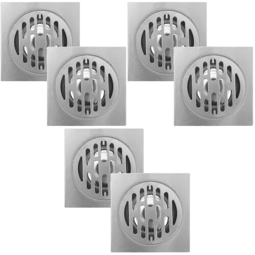 6Pcs Odor-Resistant Square Floor Filter Durable Anti-Rust Shower Drain 2