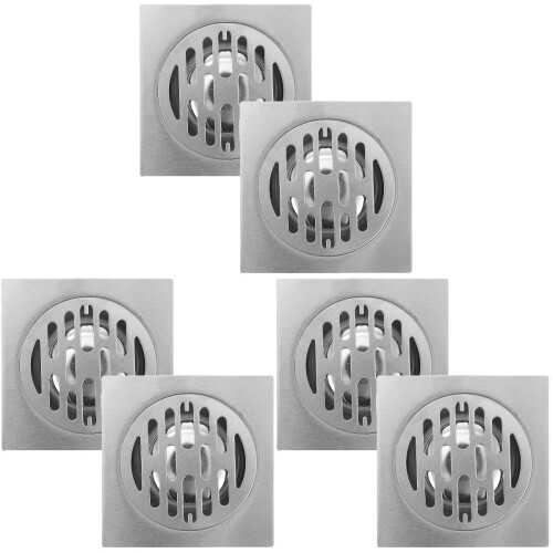 6Pcs Odor-Resistant Square Floor Filter Durable Anti-Rust Shower Drain 1