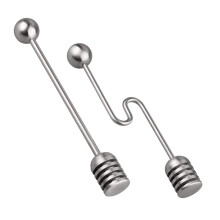 6Pcs Silver Honey Stirrer Stainless Steel Spoon for Honey Syrup Use