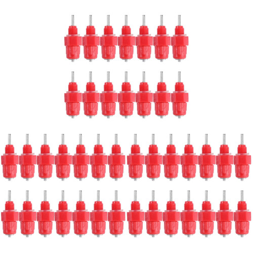 75Pcs Automatic Poultry Water Feeder Red Plastic Screw Nipple Style 2