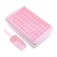 4Pcs Plastic Household Ice Cube Tray with Lid Pink Kitchen Ice Mold