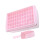 4Pcs Plastic Household Ice Cube Tray with Lid Pink Kitchen Ice Mold 9