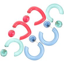 12Pairs Colorful Acrylic Earrings Chunky Drop Ear Dangler for Girls