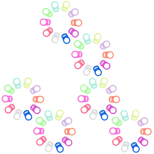 60Pcs Baby Silicone Pacifier Clips Holder Soft Assorted Colors 1