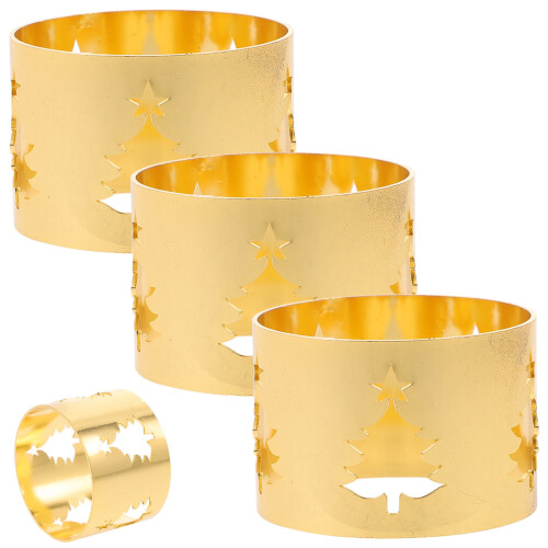 16Pcs Iron Napkin Rings Creative Xmas Party Table Holders 2