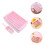 4Pcs Plastic Household Ice Cube Tray with Lid Pink Kitchen Ice Mold 10