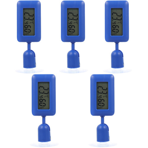 5Pcs Practical Blue Digital Thermometers with Suction Cup for Reptiles 2