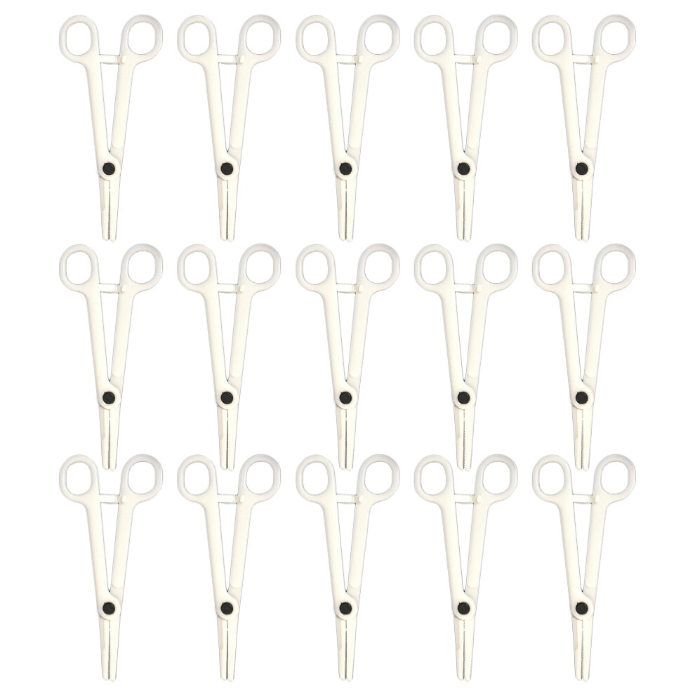 Villcase White 45Pcs Strong Disposable Piercing Pliers Plastic Forceps For Body