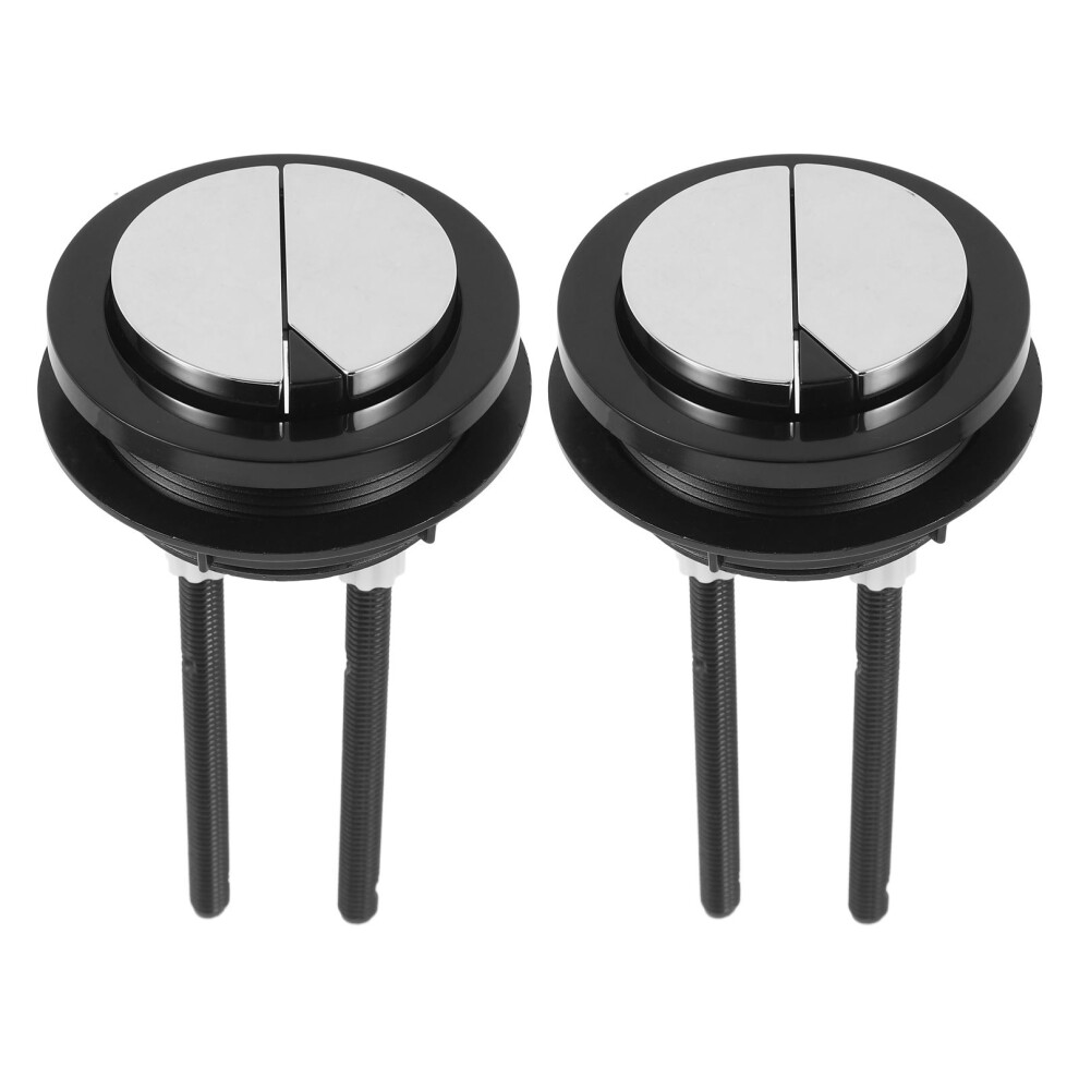 8Pcs Toilet Repair Push Button Silver Dual Flush High-Gloss Abs 3623702973112