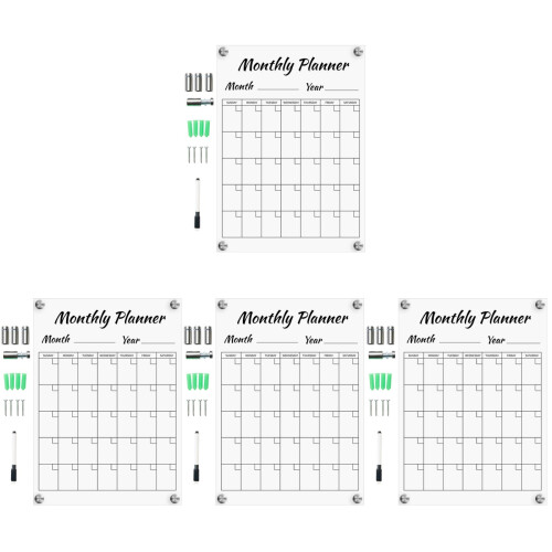 4Sets Transparent Acrylic Erasable Board for Home Message 1