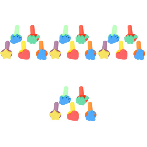 20Pcs Reusable Sponge Stamper Painting Tools for Kids Assorted Colors 2