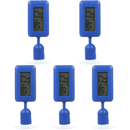 5Pcs Practical Blue Digital Thermometers with Suction Cup for Reptiles 1