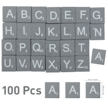 2pcs 100pcs Grey Wood Chips 26 English Letters Puzzle Box