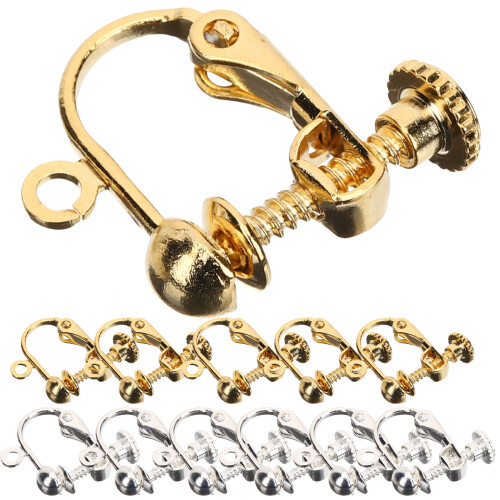 Set Of 5 Clips For Earrings Making Non-Pierced Setting Components