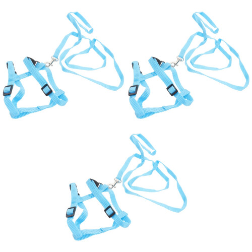 3Pcs Blue Pet Pulling Strap Durable Rabbit Traction Rope 2