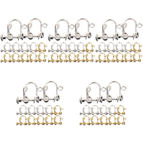 Set Of 5 Clips For Earrings Making Non-Pierced Setting Components 1