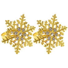 8Pcs Christmas Napkin Rings Golden Alloy Napkin Buckles for Dinner