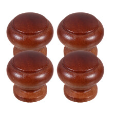 12Pcs Brown Wooden Cabinet Handles Mushroom Grip Stylish Drawer Pulls