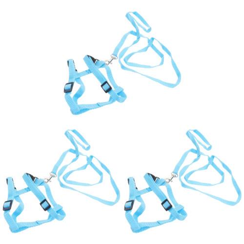 3Pcs Blue Pet Pulling Strap Durable Rabbit Traction Rope 1
