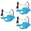 3Pcs Durable Nylon Parrot Harness Elastic Traction Bird Leash Sky-Blue 5