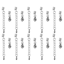 20Pcs Silver Cord Clips Stainless Steel Lobster Clasps for DIY Jewelry