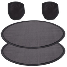 6Pcs Compact Folding Hand Fans Black Durable Fabric Plastic Fans