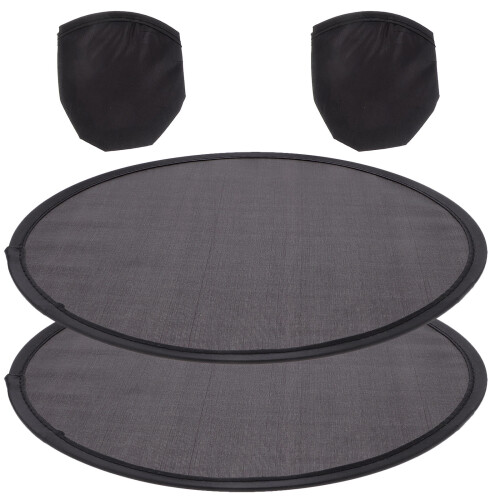 6Pcs Compact Folding Hand Fans Black Durable Fabric Plastic Fans
