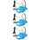 3Pcs Durable Nylon Parrot Harness Elastic Traction Bird Leash Sky-Blue 6