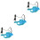 3Pcs Durable Nylon Parrot Harness Elastic Traction Bird Leash Sky-Blue 4