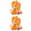 2pcs Topological Knot Round Beads Gift Rope Orange 6