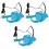 3Pcs Durable Nylon Parrot Harness Elastic Traction Bird Leash Sky-Blue 2