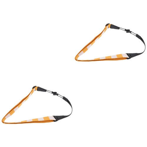 2Pcs Yellow Cloth Ukulele Belt Adjustable Double Hooks for Instruments 2