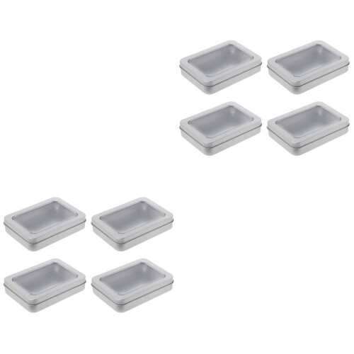 8St USB Flash Opslagdoos Tinplate Met Transparant Sleutelhouder 2