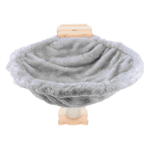 2Sets Grey Cat Hanging Basket Bed Soft Lint Cat Tree Hammock Durable